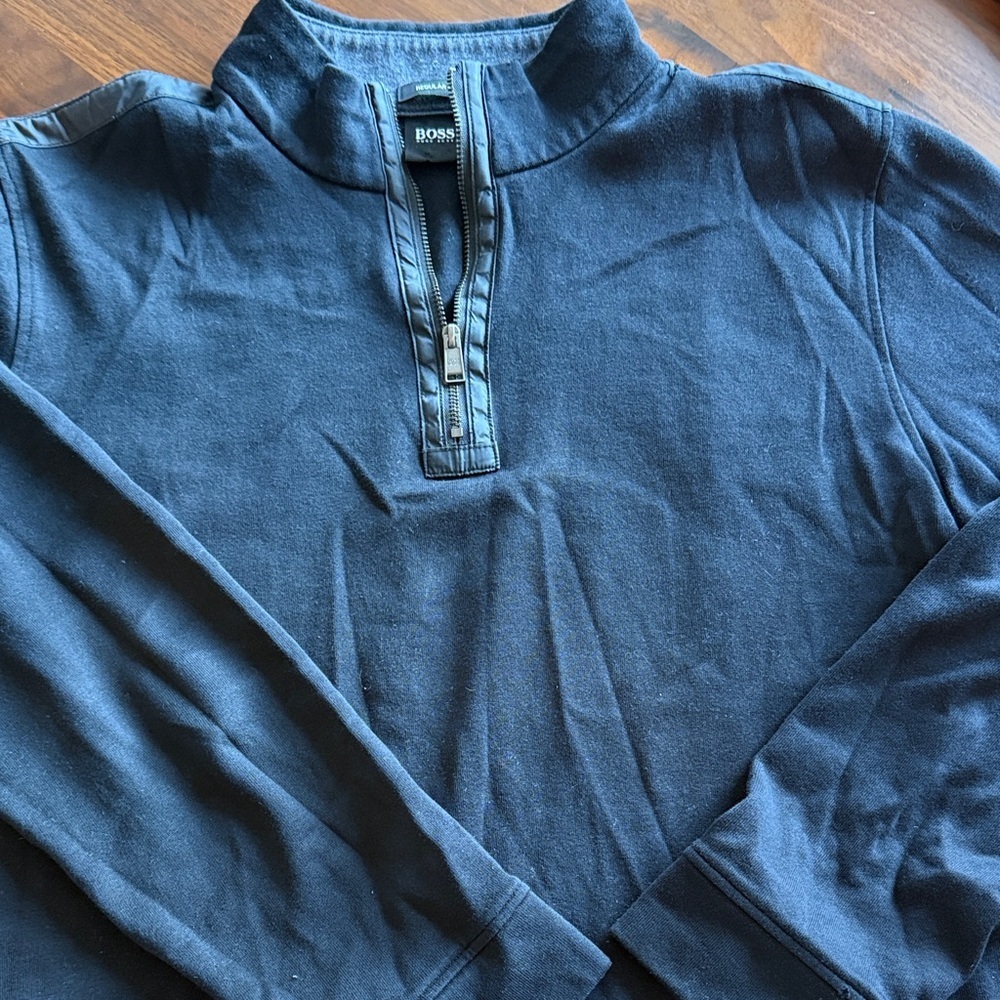 BOSS Men's black Half-Zip Sweater - xl